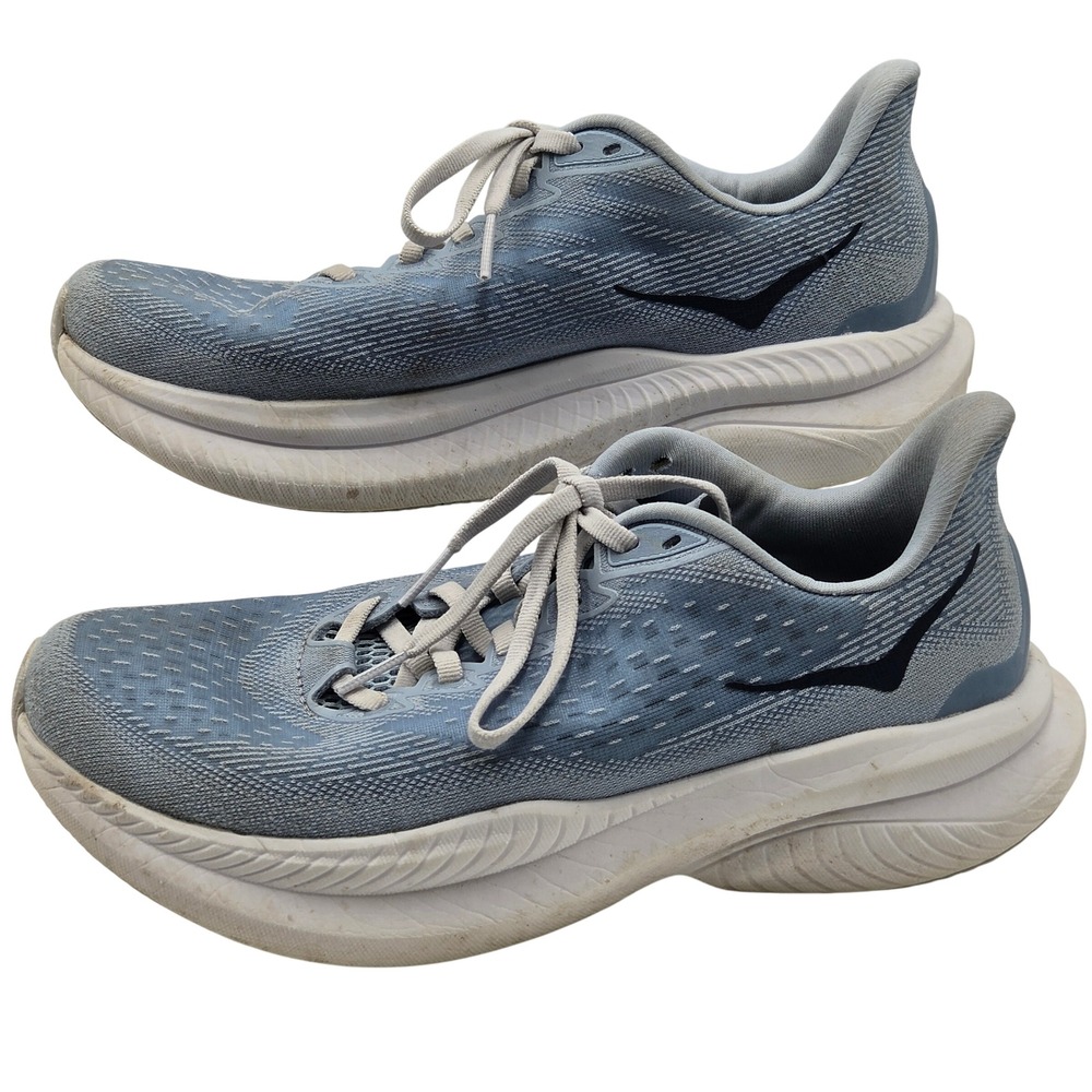Hoka Mach 6 Running Shoes Womens 8 Blue White DLW Sneakers Training Athletic